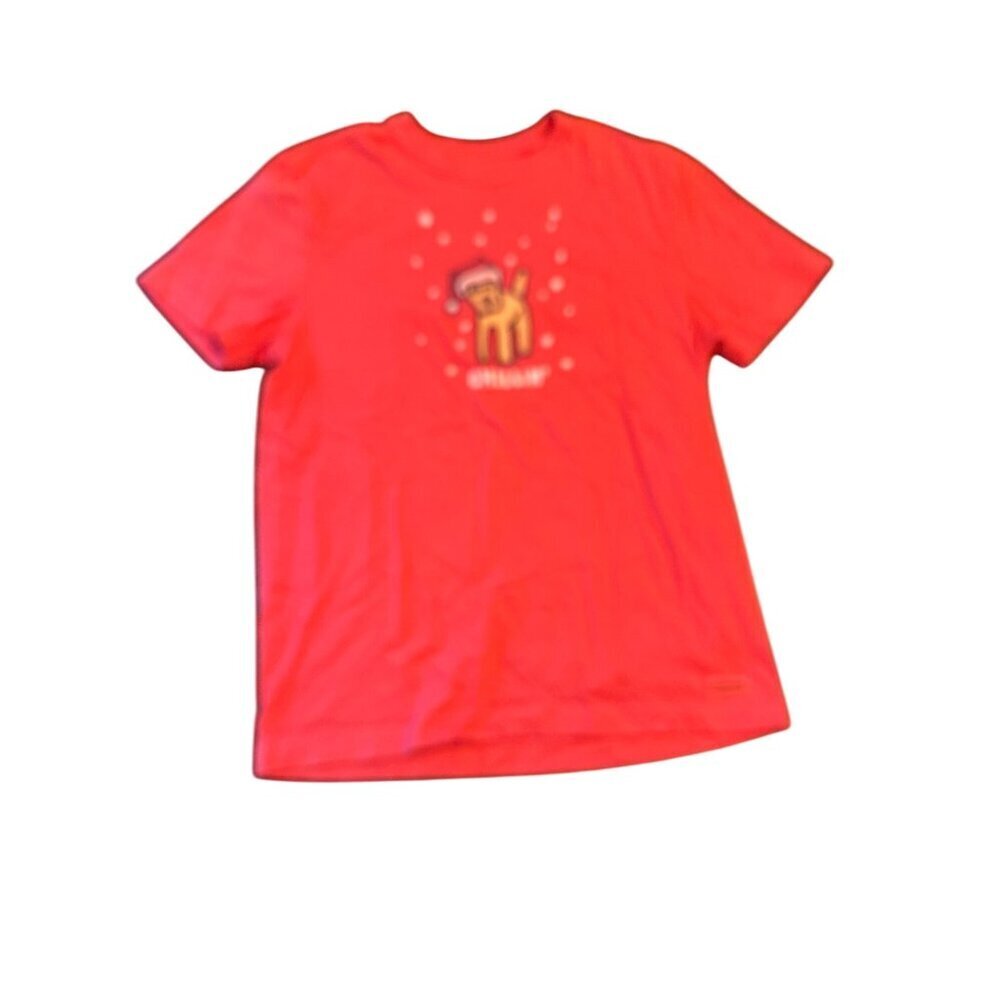 Life Is Good Crusher Tee Chillin Dog Graphic Red T-Shirt